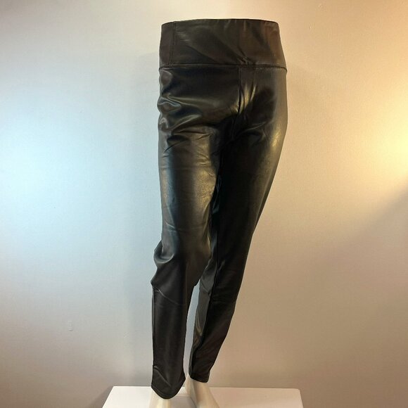 7 For All Mankind Women's Black Vegan Leather Leggings - Size 3X - NWT - Picture 1 of 5